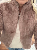 Rabbit Fur  Cropped Jacket